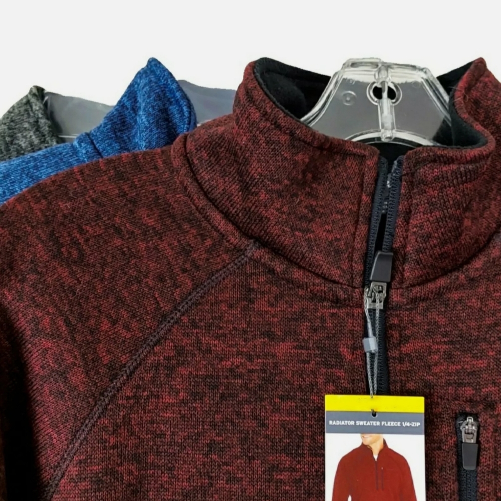 NWT Eddie Bauer Radiator Men Plum 1/4 Zip Pullover - Picture 7 of 8